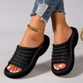 thumbnail image 2 of Dakaela Women's Cloud Slide Sandals with Arch Support Plantar Fasciitis Orthotic Open Toe Sport Slippers Comfortable Non Slip Indoor Outdoor Shoes Size 6 7 8 Black, 2 of 7