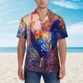 thumbnail image 2 of Sikiie Rooster Oil Painting Print Men's Hawaiian Shirt, Summer Beach Button Pocket Short Sleeve T-Shirt,3X-Large, 2 of 7