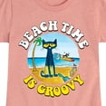 thumbnail image 3 of Pete The Cat - Beach Time Is Groovy - Toddler And Youth Girls Short Sleeve Graphic T-Shirt, 3 of 6