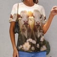 thumbnail image 6 of Farmhouse Highland Cow Funny Cattle And Flower T Shirts Basic T-Shirt Short Sleeve Ladies Tee Shirt Summer Graphic Clothing, 6 of 6