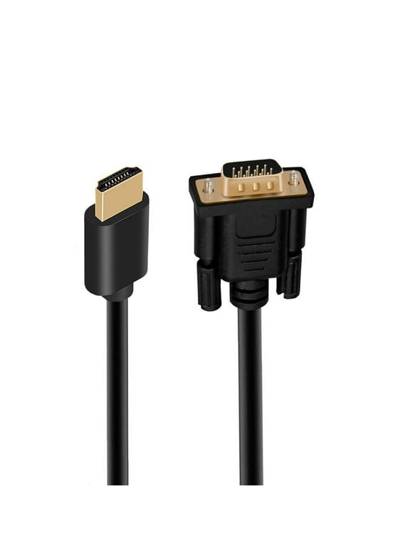 Hdmi To Vga,Gold-Plated Hdmi To Vga 6 Feet Cable (Male To Male) Compatible For Computer, Desktop, Laptop, Pc, Monitor, Projector, Hdtv, Raspberry Pi, Roku, Xbox And More