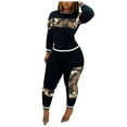 thumbnail image 2 of Womens’Suit Thread Splicing Long Sleeve Multiple Colors Casual Sports Set, 2 of 8
