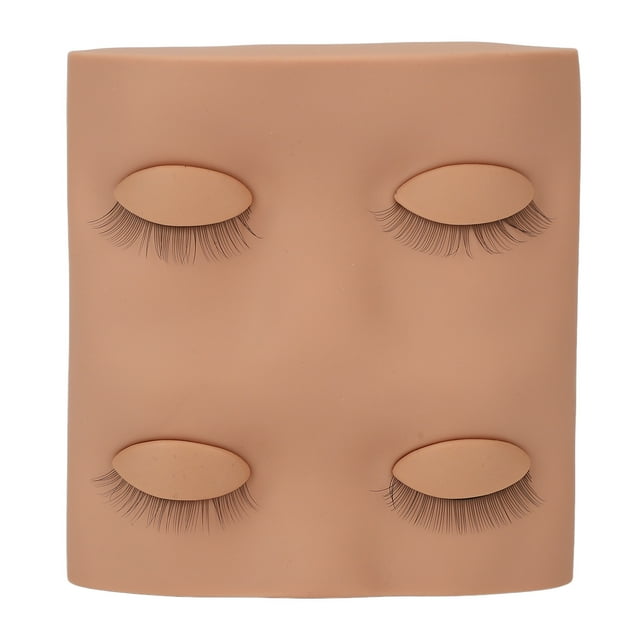 Mannequin d'Entraînement à l'Extension de Faux Cils, Petite Tête de Maquillage Réutilisable Détachable Modèle de Tête d'Entraînement en PVC Silicone Souple pour Présentation Rose, Couleur Peau, Couleur Café