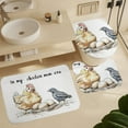 thumbnail image 6 of 4 Pcs Shower Curtain Sets Chicken Mom Era Shower Curtain Set with Curtain Rug Toilet Cover And U Shaped Mat Mom Gifts Mothers Day Birthday Gifts 12 Plastic Hooks for Bathtub Decor 72inch X 72inch, 6 of 8