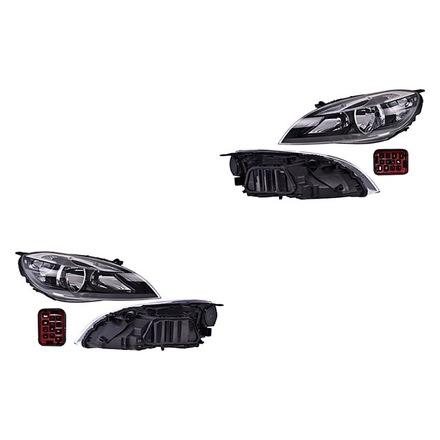 Par de Faros DEPO V40 2013 A 2014 negro Eléctrico P/Halog