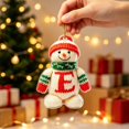 thumbnail image 6 of romoty Personalized Letter E Snowman Christmas Ornament, 3.15 in Acrylic Monogram Initial Knit Snowman Pendant with Cord for Xmas Tree Wreath Mantel Decor Kids Stocking Stuffer Gift, 6 of 7
