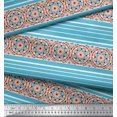 thumbnail image 3 of Soimoi Modal Satin Fabric Stripe & Mandala Kaleidoscope Print Sewing Fabric Yard 42 Inch Wide, 3 of 3