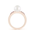 thumbnail image 2 of Angara South Sea Cultured Pearl Ring with Rubies in 14K Rose Gold for Women | June Birthstone Jewelry for Her, 2 of 8
