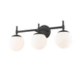 thumbnail image 2 of Millennium Lighting 3 Light Bathroom Vanity Light in Multiple Finishes with Opal Glass Shades Matte Black/Modern Gold Black Matte 9 to 12 Inches, 2 of 5
