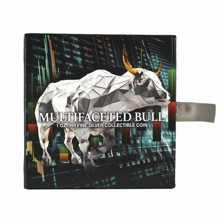 2024 Chad 1 oz Silver Multifaceted Bull Shaped Coin .999