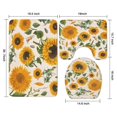thumbnail image 3 of White Sunflower Seed Leaf Pattern Bathroom Rugs Sets 3 Piece,Toilet Cover Set,Absorbent Non Slip Bathroom Mats Sets with U-Shaped Contour Rug Toilet Rug Set, 3 of 5