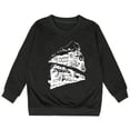 thumbnail image 1 of PMVFHDE Chandail en Molleton en Solde pour Enfants Mode Personnalité Mignon Imprimé Col Rond Sans Capuche Manches Longues Chandail en Molleton Noir, 140, 1 of 3