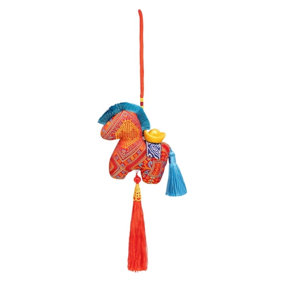 Chinese New Year Decorations Horse Hanging Ornaments 1 Pc 2026 Chinese Year of Horse Pendants Horse Zodiac Animals Mascot for Spring Festival Blessing Souvenir Home Car Decor, 3.9 Inch, Orange
