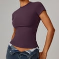 thumbnail image 6 of YgkuHd Womens Workout Tops Women's Buttery Soft Crew Neck Short Sleeve T-Shirt | Slim Fit Moisture Wicking Active Tee for Yoga, Workout & Casual Everyday Wear, 6 of 8