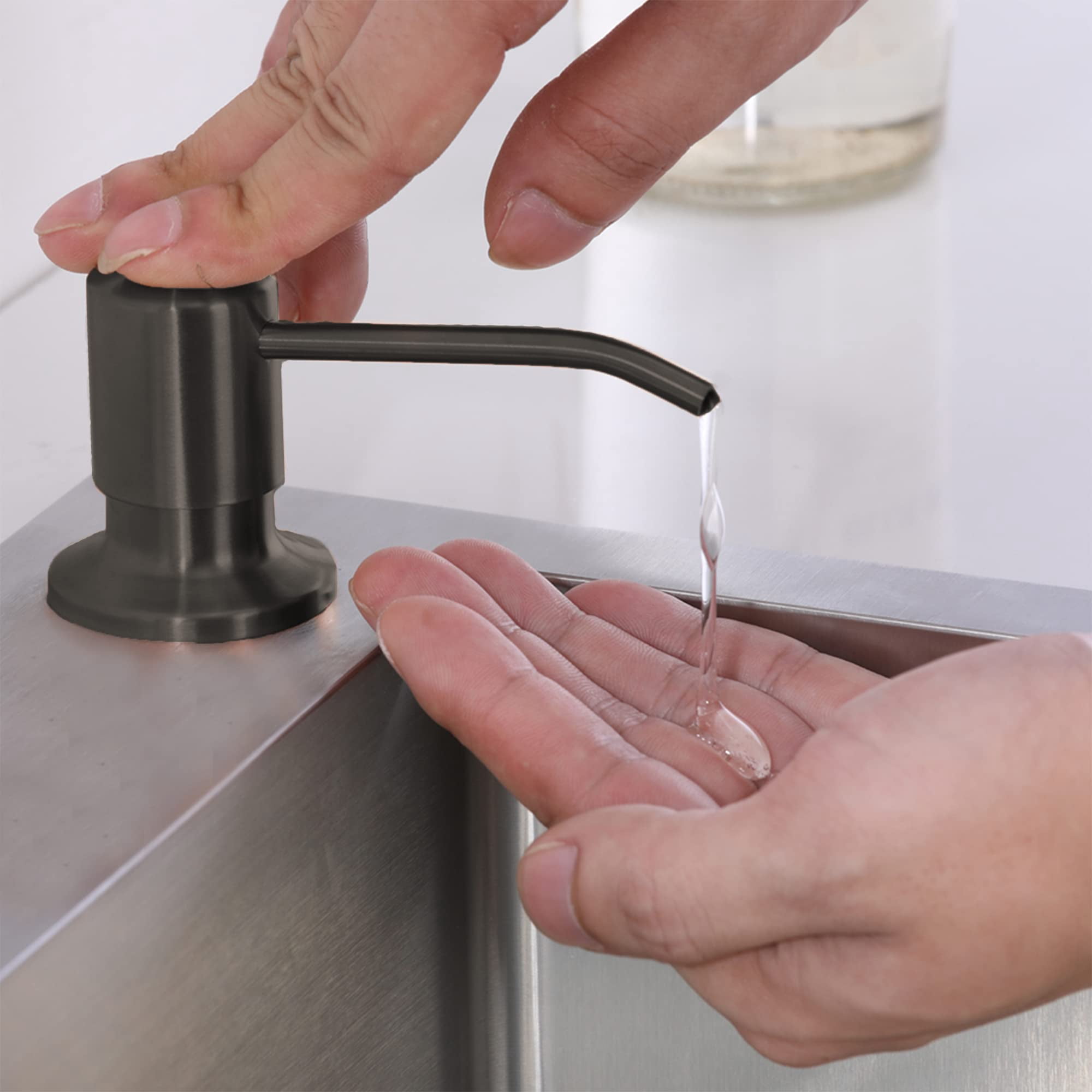 Strictly Sinks Liquid Soap Dispenser Stainless Steel Refillable Dish Soap Dispenser Bottle with Pump