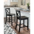 thumbnail image 3 of Linon Torino 24" Indoor Wood X Back Counter Stool, Black, 3 of 14