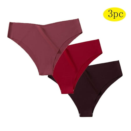 Lmnyox Women s High Cut Briefs Plus Size Breathable Low Waist Panties Ladies Underwear Hip Lift Panty 1-3 Pack