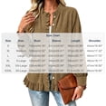 thumbnail image 3 of Cmtiyu Fashion Jackets for Women Long Sleeve Round Neck Button Down Khaki Corduroy Jacket with Ruffled Hem Casual Fall Outerwear Jacket S-3XL, 3 of 6