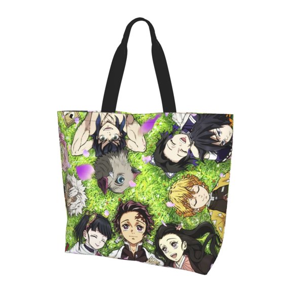 Demon Slayer Tote Bag For Women, Handbags With Inner Pocket Casual Lady Shoulder Bag For Everyday