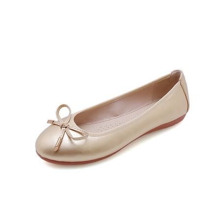 

Ritualay Women Flats Comfort Walking Shoes Non-slip Loafers Anti-Slip Lightweight Casual Shoe Party Formal Memory Foam Slip-Ons Gold 6