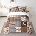 thumbnail image 3 of Manfei Western Cowgirl Cowboy 7 Pieces Bedding Comforter Set, Tribal Hippie Bohemian Full Bedding Set, Brown Rustic Abstract Reversible Fitted Sheet Flat Sheet, Microfiber Bedroom Decor, 3 of 8