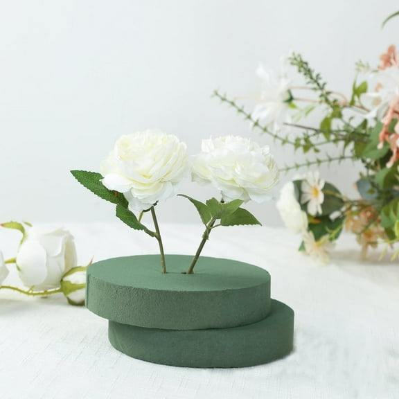 BalsaCircle 6 Green 6 in Round Floral Foam Blocks for Fresh Flowers for Fresh Flowers Wedding Party Events Home Crafts Centerpieces Decorations Supplies