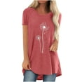 thumbnail image 1 of Women Valentine's Day Shirt Short Sleeve Casual Dressy Loose Tunic Tee Tops Heart Graphic T Shirt Blouse Gift for Her, 1 of 4