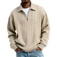 thumbnail image 4 of Mens Quarter Zip Sweater Cable Knitted Pullover Sweaters Textured Solid Colors Sweater, 4 of 4