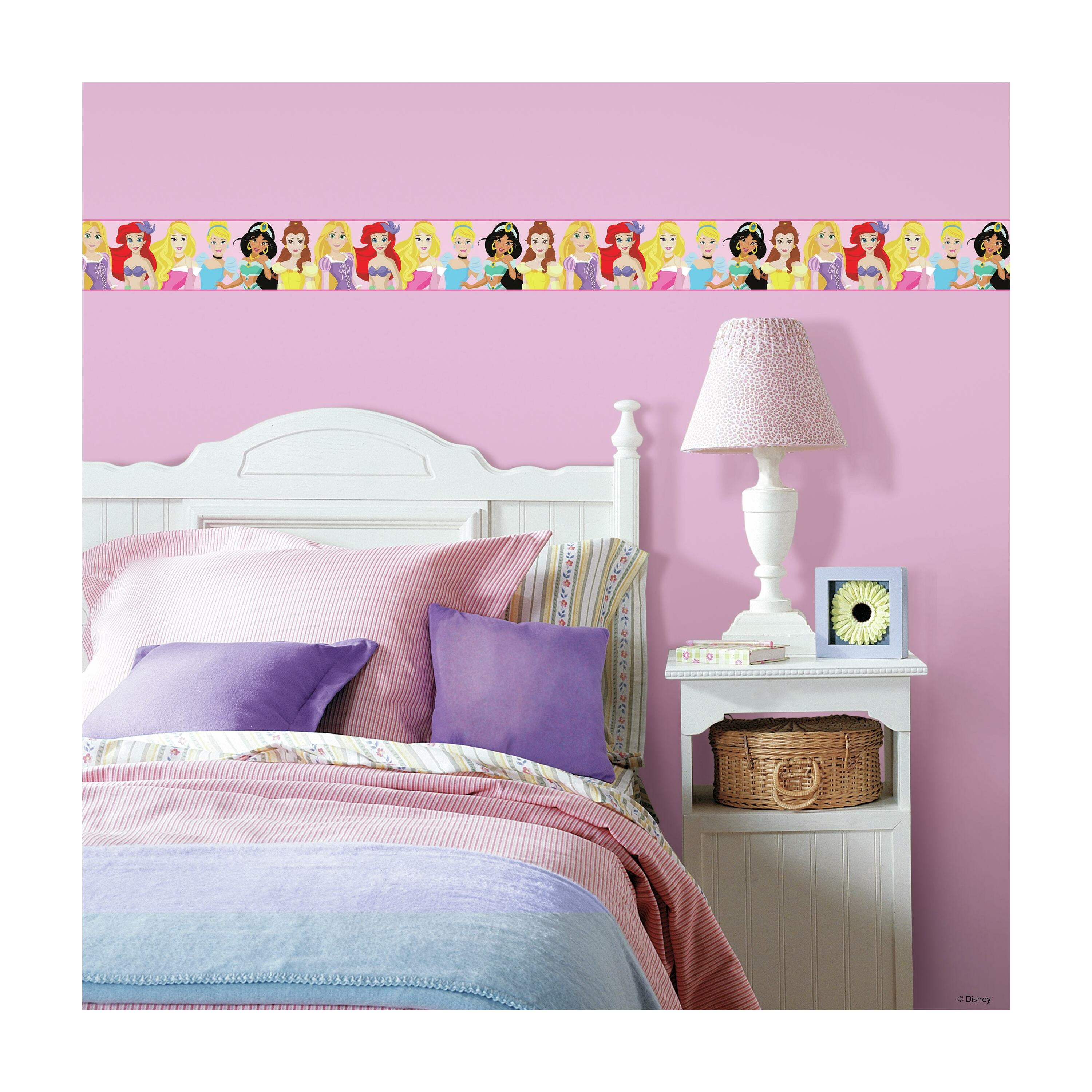 RoomMates Disney Princess Pink Peel and Stick Kids Wallpaper Border