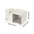 thumbnail image 2 of Caja de almacenamiento estilo cajón organizador de bolígrafos giratorio | Carrito de escritorio circular para material de oficina Brochas de maquillaje | Plástico Beige/Blanco | Diseño de varios, 2 of 5