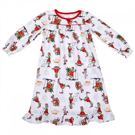 size 2T Dr. Seuss The Grinch AOP Toddler Granny Gown Pajamas-Toddler 