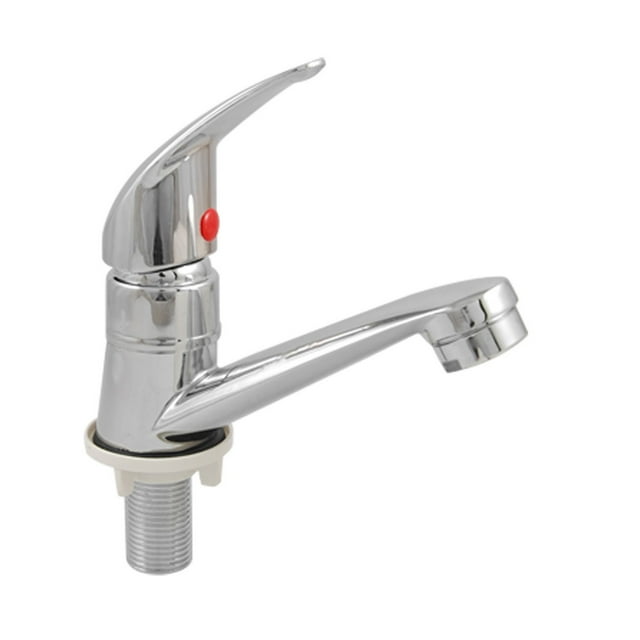 Unique Bargains Bathroom Sink Chrome Finish Single Handle Basin Faucet Water Tap
