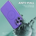 thumbnail image 5 of Case for iPhone 12 Pro Max Magnetic Cover Compatible with MagSafe Wireless Charging, Rugged PC+TPU Shockproof Kickstand Lens Protection Dustproof Case for iPhone 12 Pro Max,Purple, 5 of 8