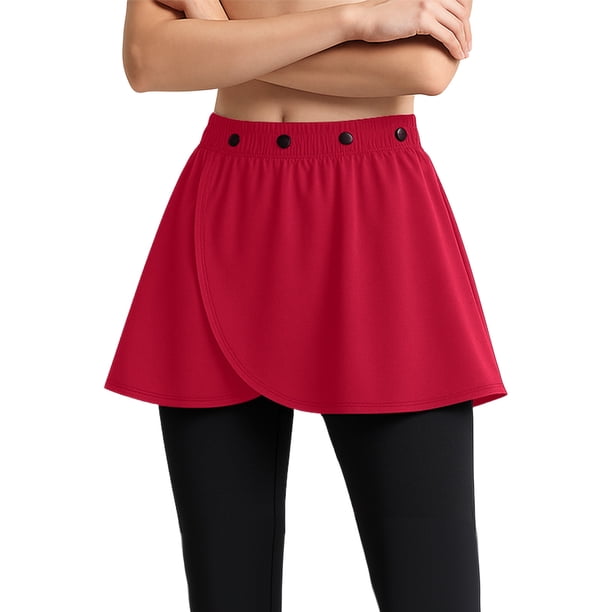 Tops para Usar con Faldas Correa Ajustable Media Falda Capa Cortina de Pedo Falso Doblado Casual Mujeres Moda Inferior