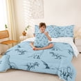 thumbnail image 3 of Feelyou Kids Blue Dinosaur Wildlife Bedding Comforter Set for Boys Girls Kids, Simple Line Animal King Bedding Sets, Blue, Reversible, 7-Piece, 3 of 7