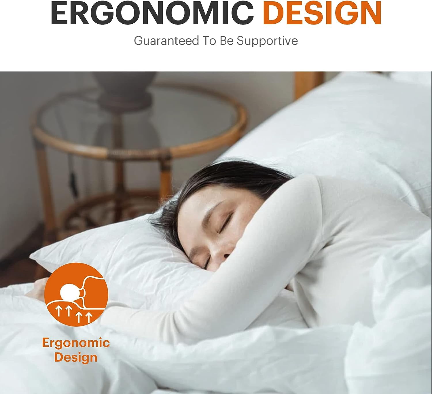 Eurotex Bed Pillows for Sleeping, Hotel Quality with Premium Soft Microfiber Fill for Back, Stomach or Side Sleepers, Standard (Pack of 4), White