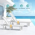 thumbnail image 3 of SERWALL Outdoor Chaise Lounge Set of 2, Adjustable Patio Chaise Lounge, HDPE Lounge Chair with Rolling Wheels & Cup Holder for Poolside, White, 3 of 7