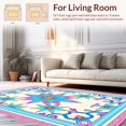 thumbnail image 2 of ODIKA 3'x5' Machine Washable Non-Slip Area Rug, Celestial Mosaic Design Featuring Interlocking Starburst High Traffic Rug, Beige, 493244, 2 of 7