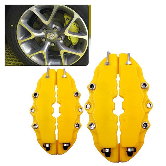 Car Caliper Cover Kits Yellow 3D Style Accessories Brake Caliper Disc Front/Rear Parts Replacement Universal Practical Durable Mingyiq
