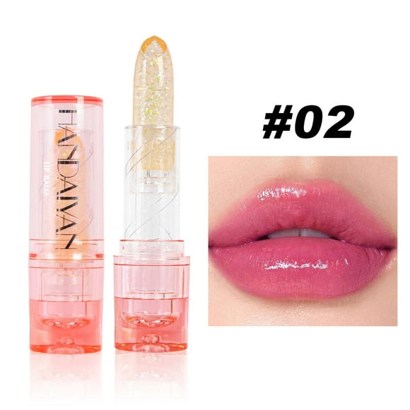 pstuiky Lip Stain Marker, 4-color Warm Lip Balm Glitter Antidrying Long-lasting Hydrating Jelly Lipstick Lip Liner and Lipstick Combo