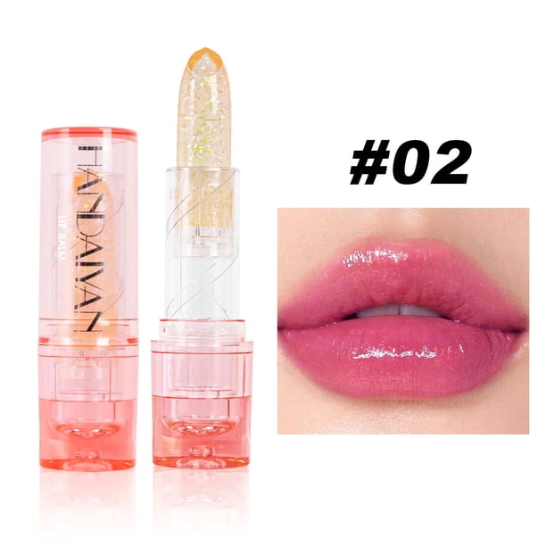 Lápiz labial para mujer, tinte labial, brillo labial, bálsamo labial cálido de 4 colores, brillo, antisecado, lápiz labial hidratante de larga duración, lápiz labial en gelatina.