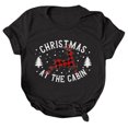 thumbnail image 1 of Gibobby Camisas de Navidad para mujer Navidad Casual Impresión Manga Corta Cuello Redondo Suelta Camiseta Blusa Tops(Negro,CH), 1 of 5