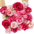 thumbnail image 1 of Flores artificiales de seda rosa de Serwalin para decoración de bodas, 1 of 8