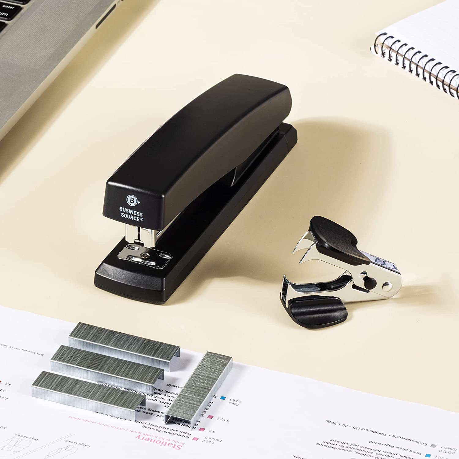 Deli Desktop Stapler with 1000 Staples and Remover photo 3