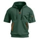 thumbnail image 4 of pstuiky camisetas para hombre, Camisa de verano de manga corta con capucha y cremallera con múltiples bolsillos para hombre ropa de hombre l, 4 of 5
