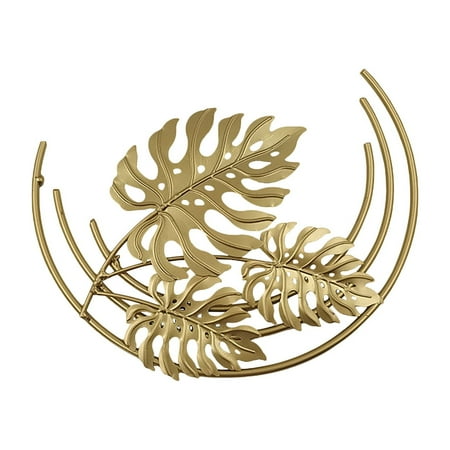 

Christmas Clearance Wrought Iron Golden Leaf Living Room Sofa Background Wall Decoration Pendant