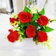thumbnail image 3 of Ramo de rosas artificiales de 6 cabezas de seda sintética con hojas para ramo de novia, arreglos de bricolaje, decoración de mesa para bodas, fiestas, hogar y sala de estar., 3 of 7