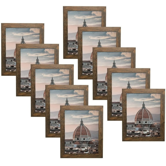 Golden State Art 11 x 14 Rustic Picture Frames, Gallery Wall Frames Set, Brown, Pack of 10