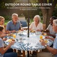 thumbnail image 3 of Round Outdoor Tablecloth with Umbrella Hole and Zipper, Lack Blue Coastal Tablecloth with Elastic Waterproof, Grey Blue Sea Coral Starfish Nautical Patio Table Covers for 31" - 35" Pool Tables, 3 of 9