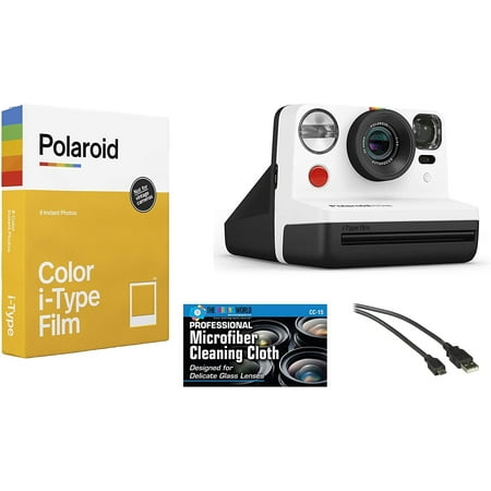 Image of Polaroid Now i-Type Instant Film Camera Black and White + Polaroid Color Film Bundle